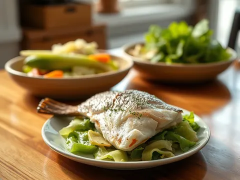 Kabeljaufilet aus der Pfanne mit Rahmwirsing