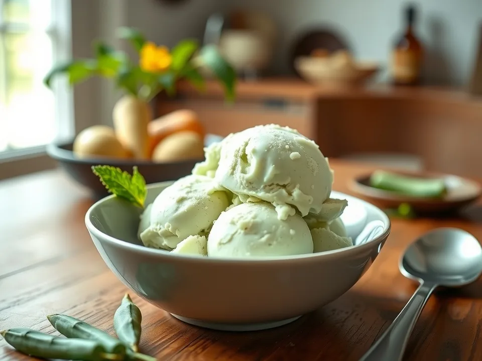 Joghurteis mit Limette und Minze – frisch und ohne Ei