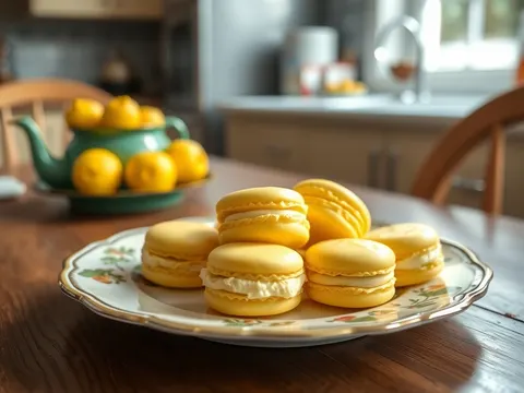 Zitronen-Macarons mit Lemon Curd und Zitronencreme