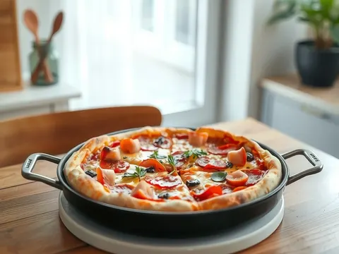 Sauerkrautpizza mit Speck und Schmand