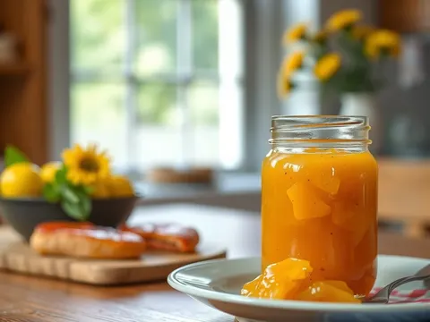 Kaki-Marmelade mit Vanille aus Sharonfrüchten